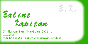 balint kapitan business card